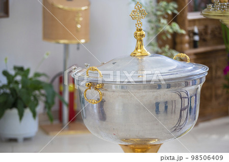 Bowl for Orthodox baptism of children in the temple. 98506409