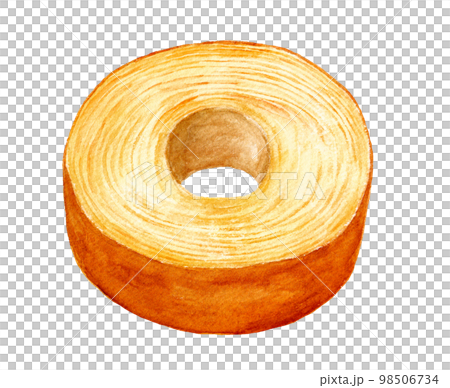 hand drawn watercolor baumkuchen illustration hand drawn watercolor baumkuchen illustration 98506734