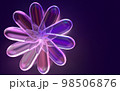クリスタルガラスでできた花の3Dイラストレーション 98506876