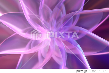 クリスタルガラスでできた花の3Dイラストレーション 98506877