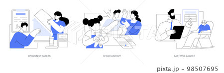 Lawyer services abstract concept vector illustrations. 98507695