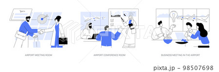 Business meeting in the airport abstract concept vector illustrations. 98507698