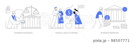 Retiree budget plan abstract concept vector illustrations. 98507771