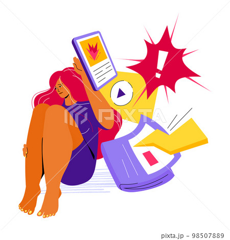 Disturbing news - colorful flat design style illustration 98507889