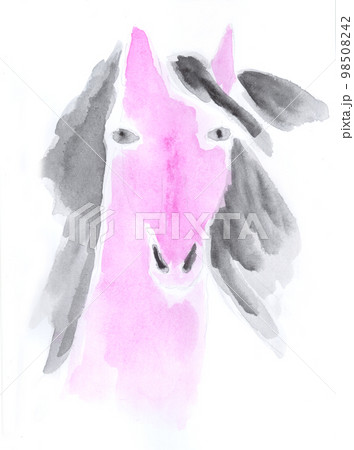 Horse, animal, nature. Watercolor, art decoration, sketch. Illustration hand drawn modern 98508242