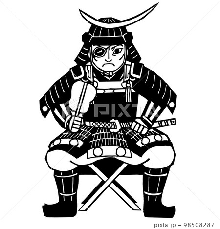 戦国武将・伊達政宗(モノクロ)のイラスト素材 [98508287] - PIXTA