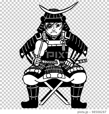 Sengoku warlord Date Masamune (monochrome) 98508287