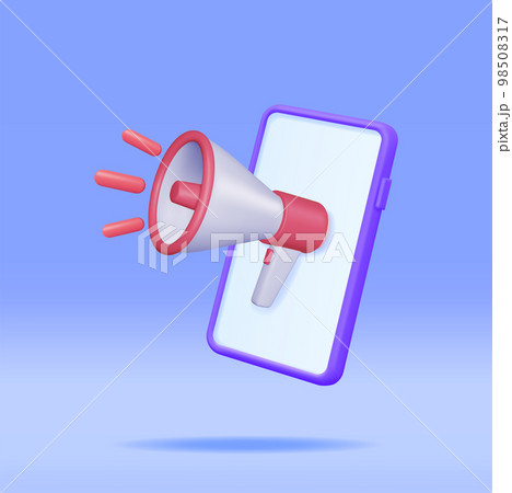 3D Megaphone in Smartphone 3D Megaphone in Smartphone 98508317