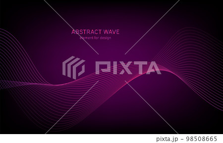 Abstract wave element for design. Digital frequency track equalizer. Stylized line art background. Colorful shiny wave with lines created using blend tool. Curved wavy line, smooth stripe. Vector. Abstract wave element for design. Digital frequency track equalizer. Stylized line art background. Colorful shiny wave with lines created using blend tool. Curved wavy line, smooth stripe. Vector. 98508665