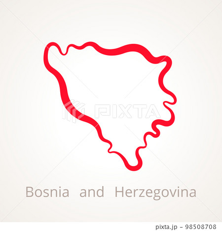 Bosnia and Herzegovina - Outline Map 98508708