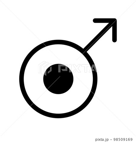 Male gender icon line isolated on white background. Black flat thin icon on modern outline style. Linear symbol and editable stroke. Simple and pixel perfect stroke vector illustration 98509169