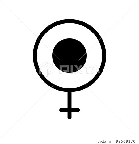 Female gender icon line isolated on white background. Black flat thin icon on modern outline style. Linear symbol and editable stroke. Simple and pixel perfect stroke vector illustration Female gender icon line isolated on white background. Black flat thin icon on modern outline style. Linear symbol and editable stroke. Simple and pixel perfect stroke vector illustration 98509170