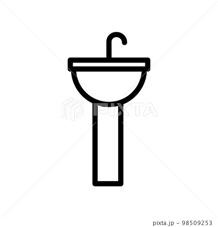 Sink icon line isolated on white background. Black flat thin icon on modern outline style. Linear symbol and editable stroke. Simple and pixel perfect stroke vector illustration 98509253