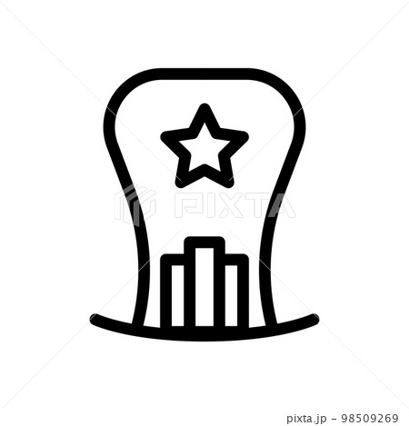 American hat icon line isolated on white background. Black flat thin icon on modern outline style. Linear symbol and editable stroke. Simple and pixel perfect stroke vector illustration 98509269