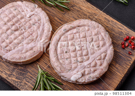 Raw meat balls with spices and herbs or crepinette Raw meat balls with spices and herbs or crepinette 98511304