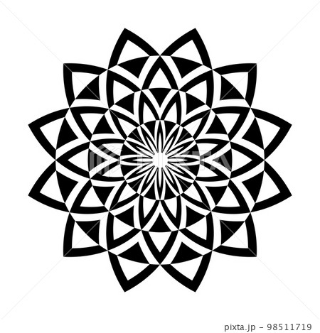 Abstract Decorative Radial Circle Pattern. Round Design Element. 98511719
