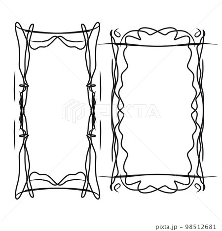 A set of hand-drawn frames on a white background A set of hand-drawn frames on a white background 98512681
