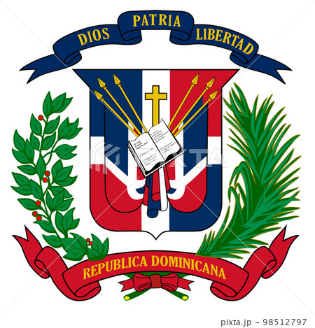 Flag of the country Dominican Republic on white background. Exact colors Flag of the country Dominican Republic on white background. Exact colors 98512797