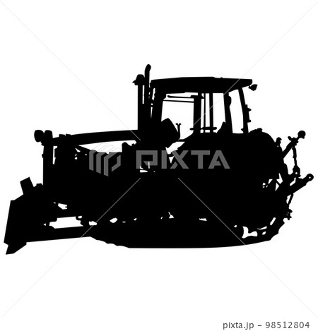 Silhouette of a heavy loaders with a ladle. on a white background 98512804