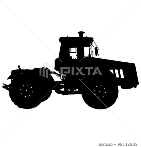 Silhouette of a heavy loaders with a ladle. on a white background 98512805