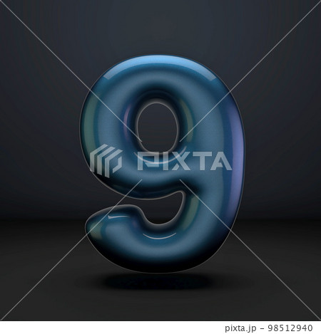 Dark blue shiny font Number 9 NINE 3D Dark blue shiny font Number 9 NINE 3D 98512940