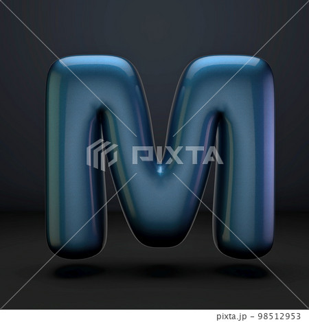 Dark blue shiny font Letter M 3D Dark blue shiny font Letter M 3D 98512953