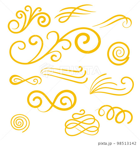 Yellow Swirls Swash Logo Ornament Designs 98513142