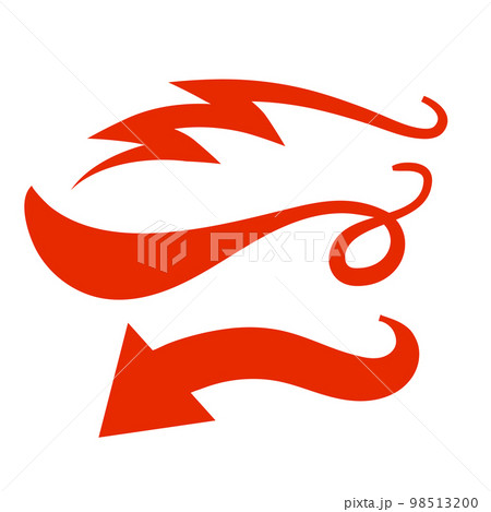 Red Swirls Swash Logo Ornament Designs 98513200