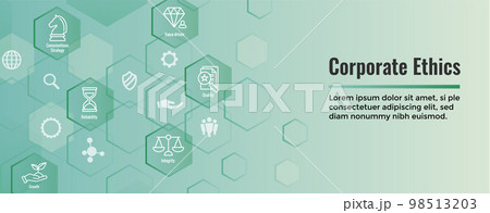 Business and Corporate Ethics Showing Company Values Icon Set- Web Header Banner Business and Corporate Ethics Showing Company Values Icon Set- Web Header Banner 98513203