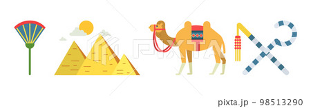 Ancient Egyptian Symbols and Culture Objects Vector Set Ancient Egyptian Symbols and Culture Objects Vector Set 98513290