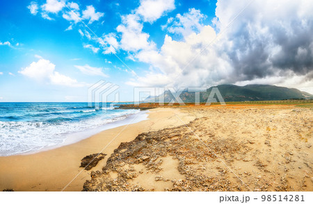 Outstanding seascape of Isolidda Beach near San Vito cape. 98514281