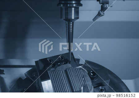 The 5-axis CNC milling machine  and G-code data background. 98516152
