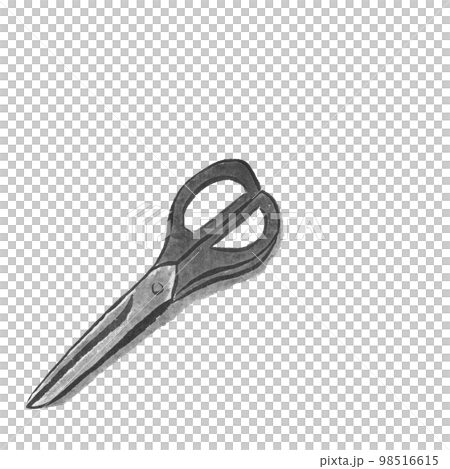 Stationery scissors monochrome illustration (ink hand-drawn illustration) Stationery scissors monochrome illustration (ink hand-drawn illustration) 98516615