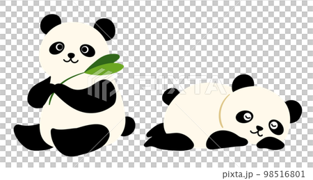 Kawaii panda, anime panda Stock Illustration