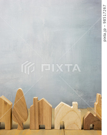 The wood home for building or property concept. 98517267