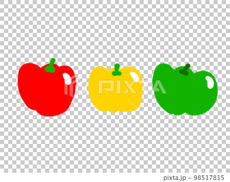 Cute paprika set / hand-drawn illustration material Cute paprika set / hand-drawn illustration material 98517815
