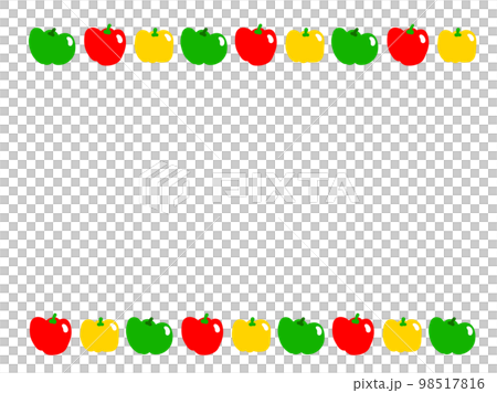 Cute paprika frame / hand-drawn illustration material Cute paprika frame / hand-drawn illustration material 98517816