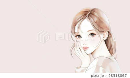 綺麗なお姉さんのイラスト　水彩画風「AI生成画像」 98518067