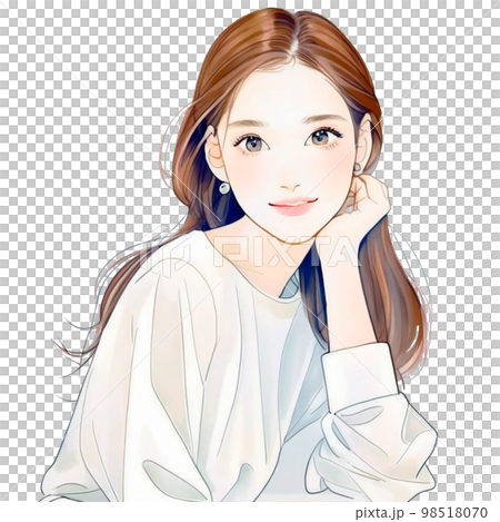 Illustration of a beautiful older sister Watercolor style "AI-generated image" 98518070