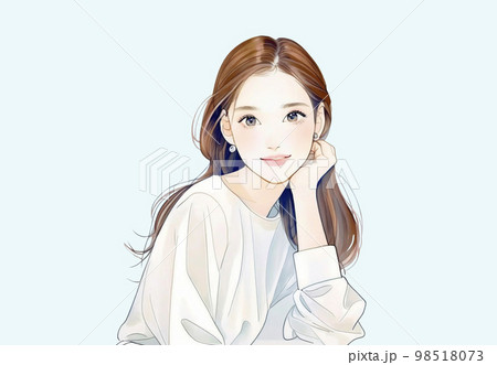 綺麗なお姉さんのイラスト　水彩画風「AI生成画像」 98518073