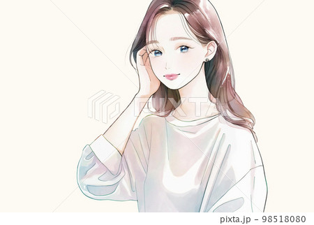 綺麗なお姉さんのイラスト 水彩画風「AI生成画像」 綺麗なお姉さんのイラスト 水彩画風「AI生成画像」 98518080