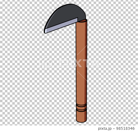 Mowing sickle diagonal illustration Mowing sickle diagonal illustration 98518346