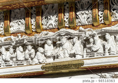 冬晴れの日光東照宮 唐門 舜帝朝見の儀 栃木県日光市の写真素材