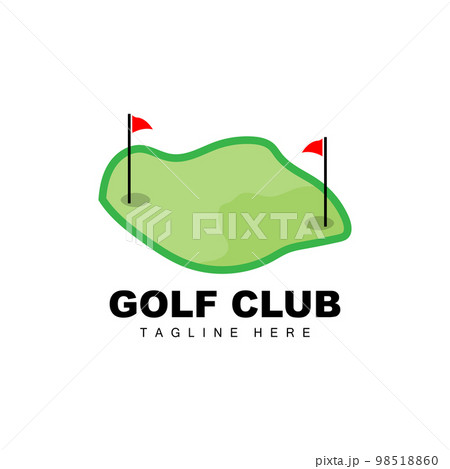 vector icon logo golf ball, stick, and golfing. Outdoor Games, retro concept illustration 98518860