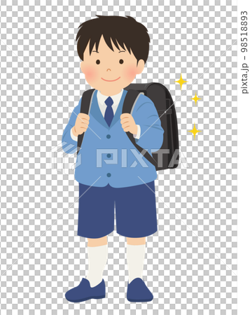 ランドセルを背負った新一年生の男の子(正面) ランドセルを背負った新一年生の男の子(正面) 98518893