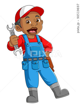 A African man works as a professional mechanic of illustration A African man works as a professional mechanic of illustration 98519697