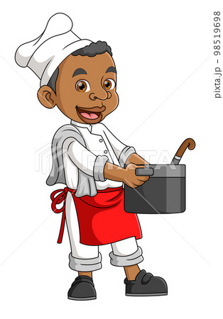 A African man works as a professional chef of illustration 98519698