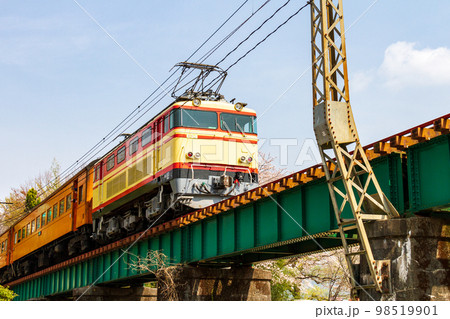 静岡県島田市川根町家山　大井川鉄道と沿線の風景 98519901