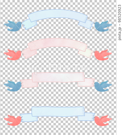 Bird and ribbon frame set ribbon little bird frame Bird and ribbon frame set ribbon little bird frame 98520923