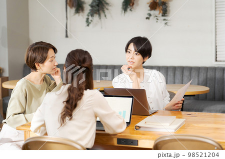 企画会議をする女性達 企画会議をする女性達 98521204